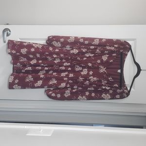 Maroon floral dress